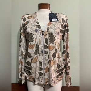 Anatomie zelma ladies medium full zip light layer floral leaves jacket jersey